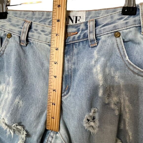 One Teaspoon Free Birds Trashed Rigid Jeans Women’s Size 27 Distressed 7/8 Zip - Picture 15 of 16